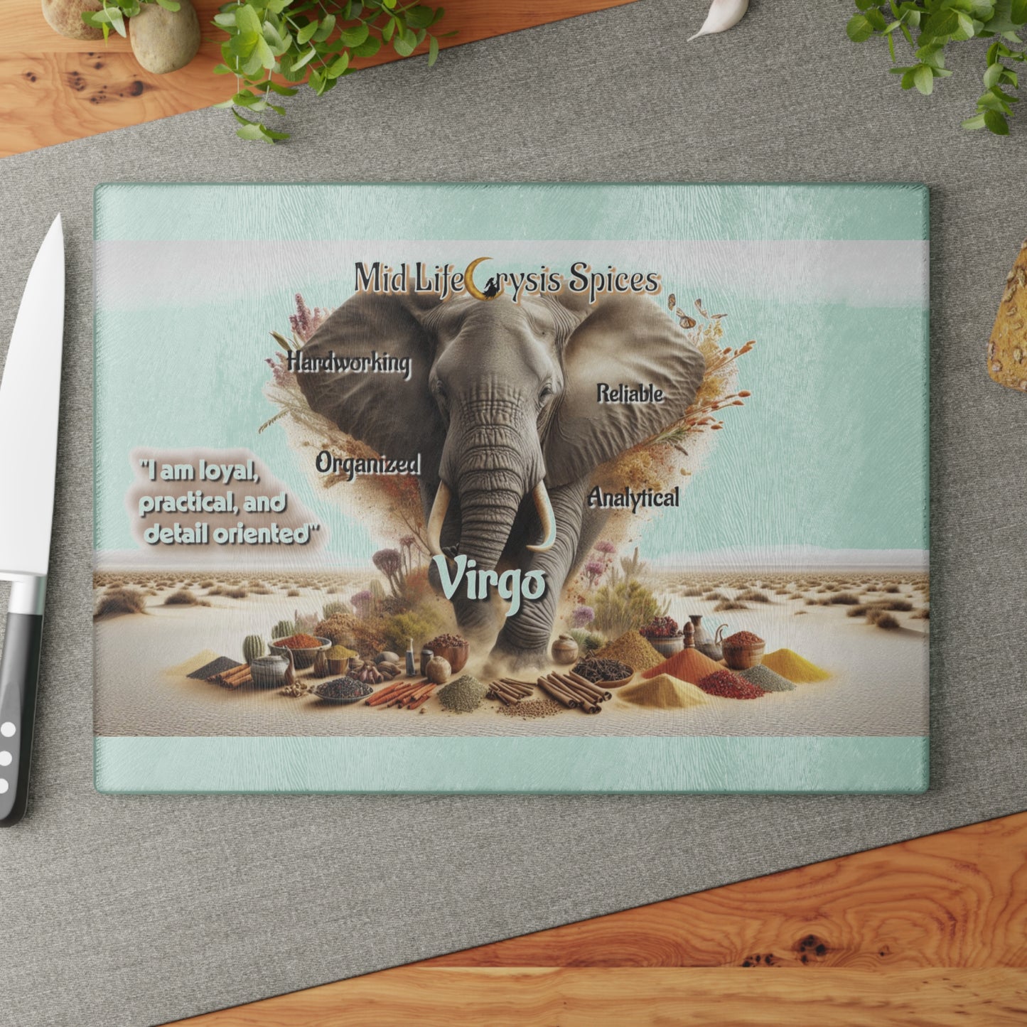 Virgo Glass Cutting Board - Unique Gift for Chefs, Home Cooks, Kitchen Decor, Zodiac Lover, Astrology Gift