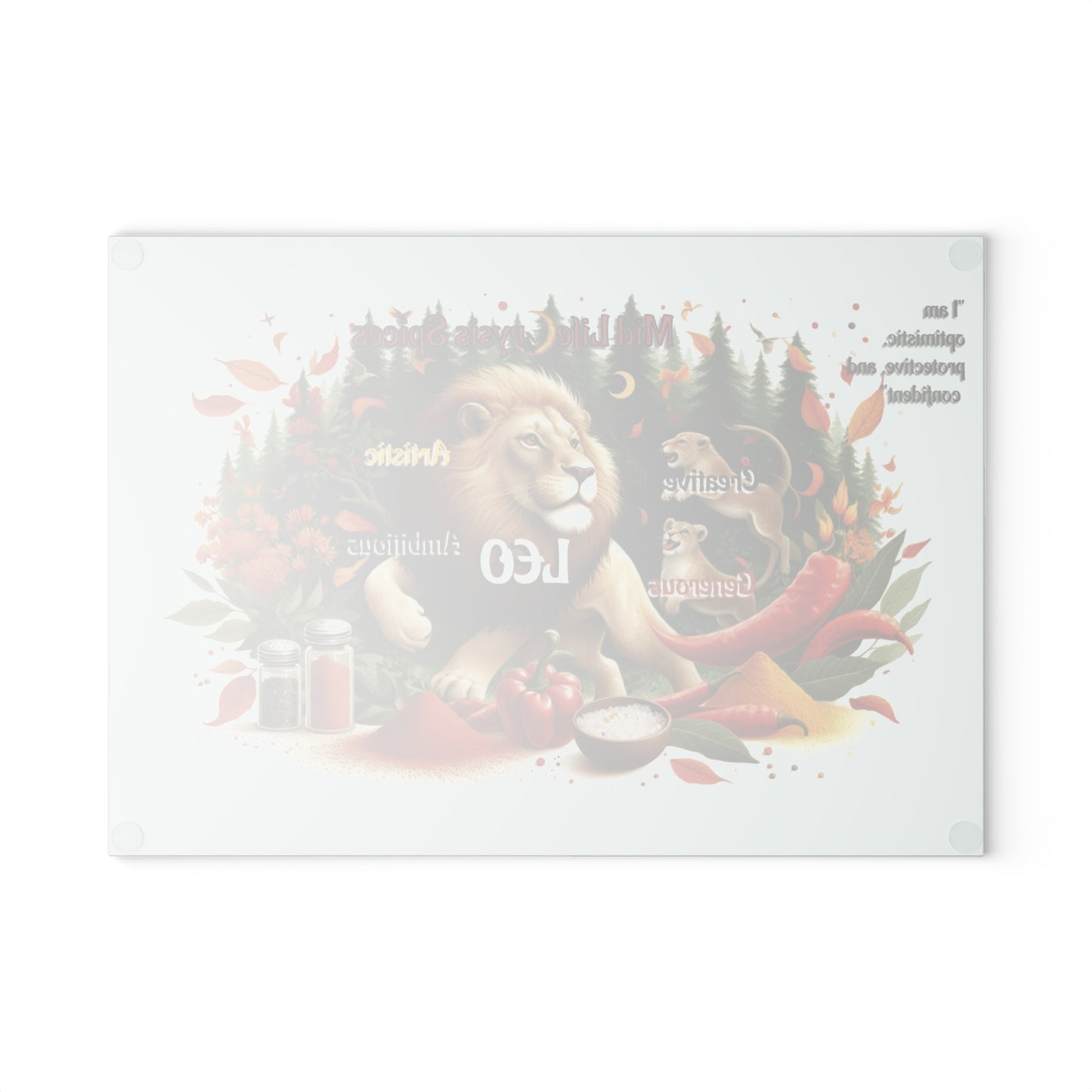 Leo Glass Cutting Board - Zodiac Sign Kitchen Decor, Gifts for Chefs, Cooking Enthusiasts, Leo Birthdays, Unique Housewarming