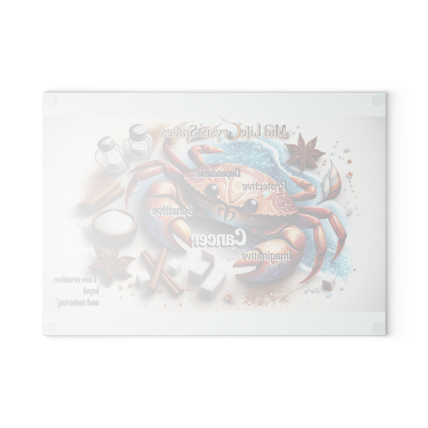 Cancer Zodiac Glass Cutting Board | Creative Gift for Home Chefs, Astrology Decor, Kitchen Decor, Personalized Gifts