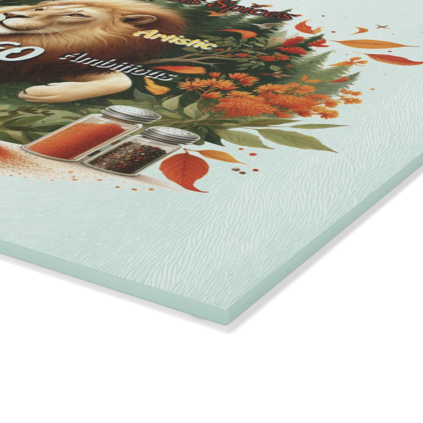 Leo Glass Cutting Board - Zodiac Sign Kitchen Decor, Gifts for Chefs, Cooking Enthusiasts, Leo Birthdays, Unique Housewarming
