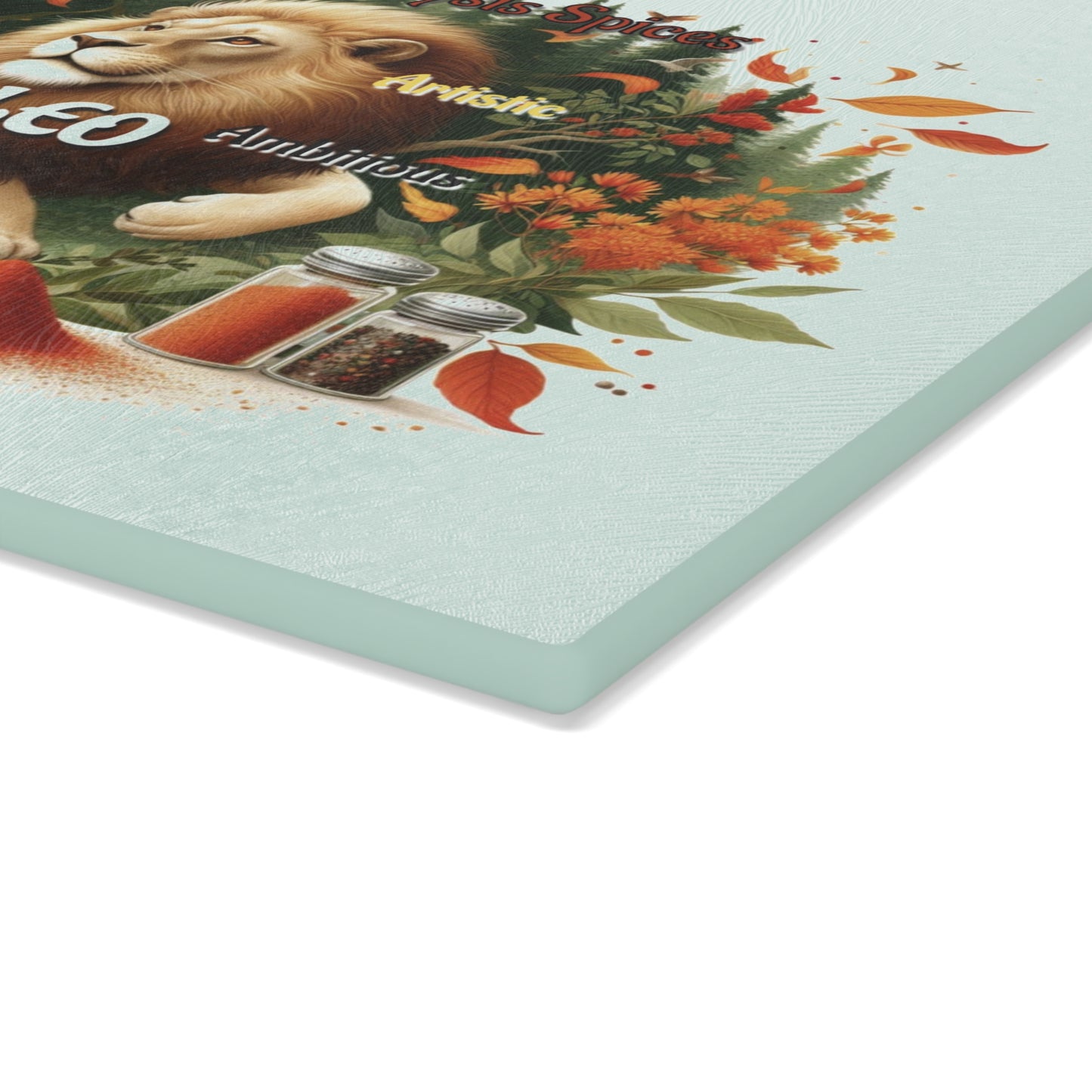 Leo Glass Cutting Board - Zodiac Sign Kitchen Decor, Gifts for Chefs, Cooking Enthusiasts, Leo Birthdays, Unique Housewarming