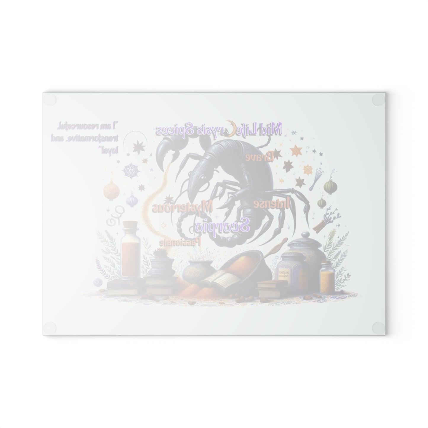 Mystical Scorpion Glass Cutting Board, Unique Kitchen Decor, Gift for Zodiac Lovers, Astrology Home Accents, Halloween Party Essentials