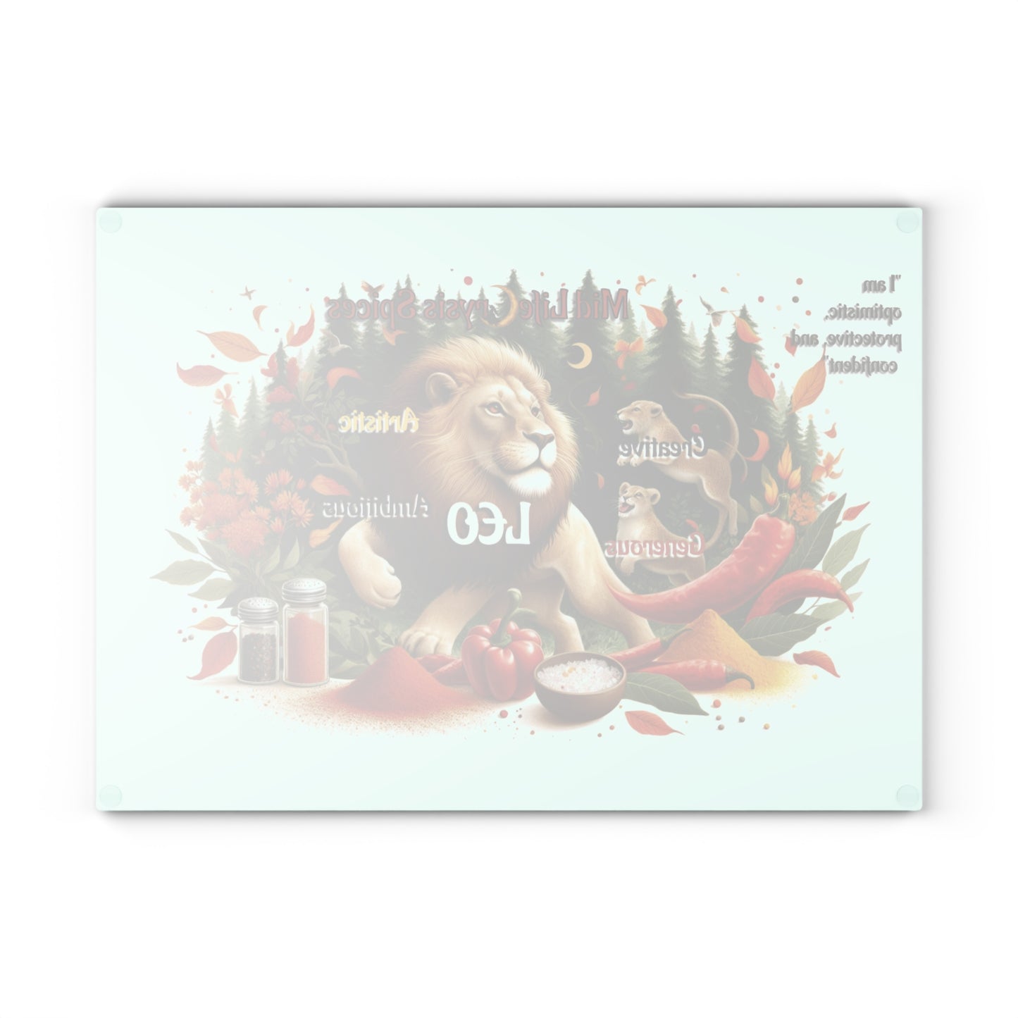 Leo Glass Cutting Board - Zodiac Sign Kitchen Decor, Gifts for Chefs, Cooking Enthusiasts, Leo Birthdays, Unique Housewarming