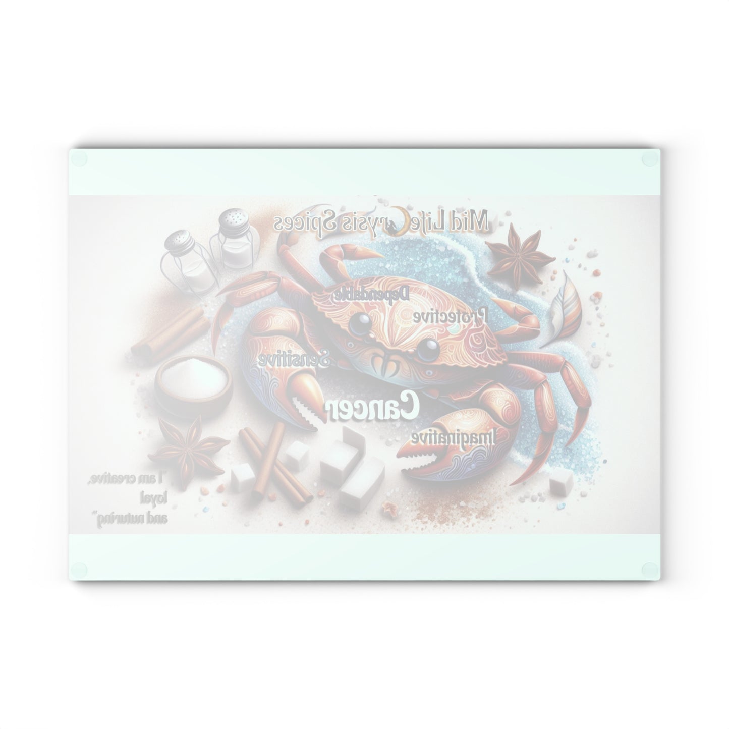 Cancer Zodiac Glass Cutting Board | Creative Gift for Home Chefs, Astrology Decor, Kitchen Decor, Personalized Gifts