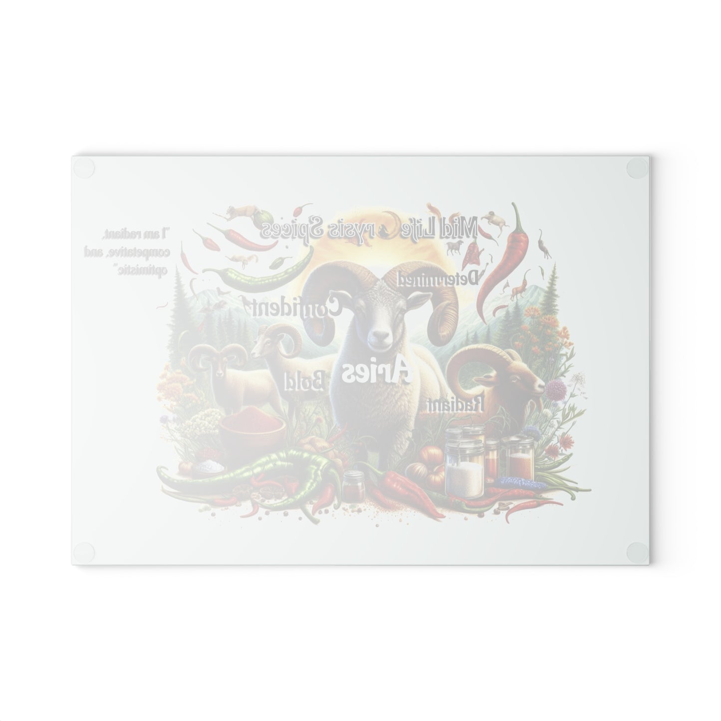 Aries Zodiac Glass Cutting Board - Perfect for Astrology Lovers, Gifts for Birthdays, Housewarming, Kitchen Decor, Zodiac Gifts