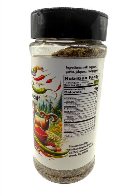 Aries Healing Blend with jalapeño red pepper and garlic salt