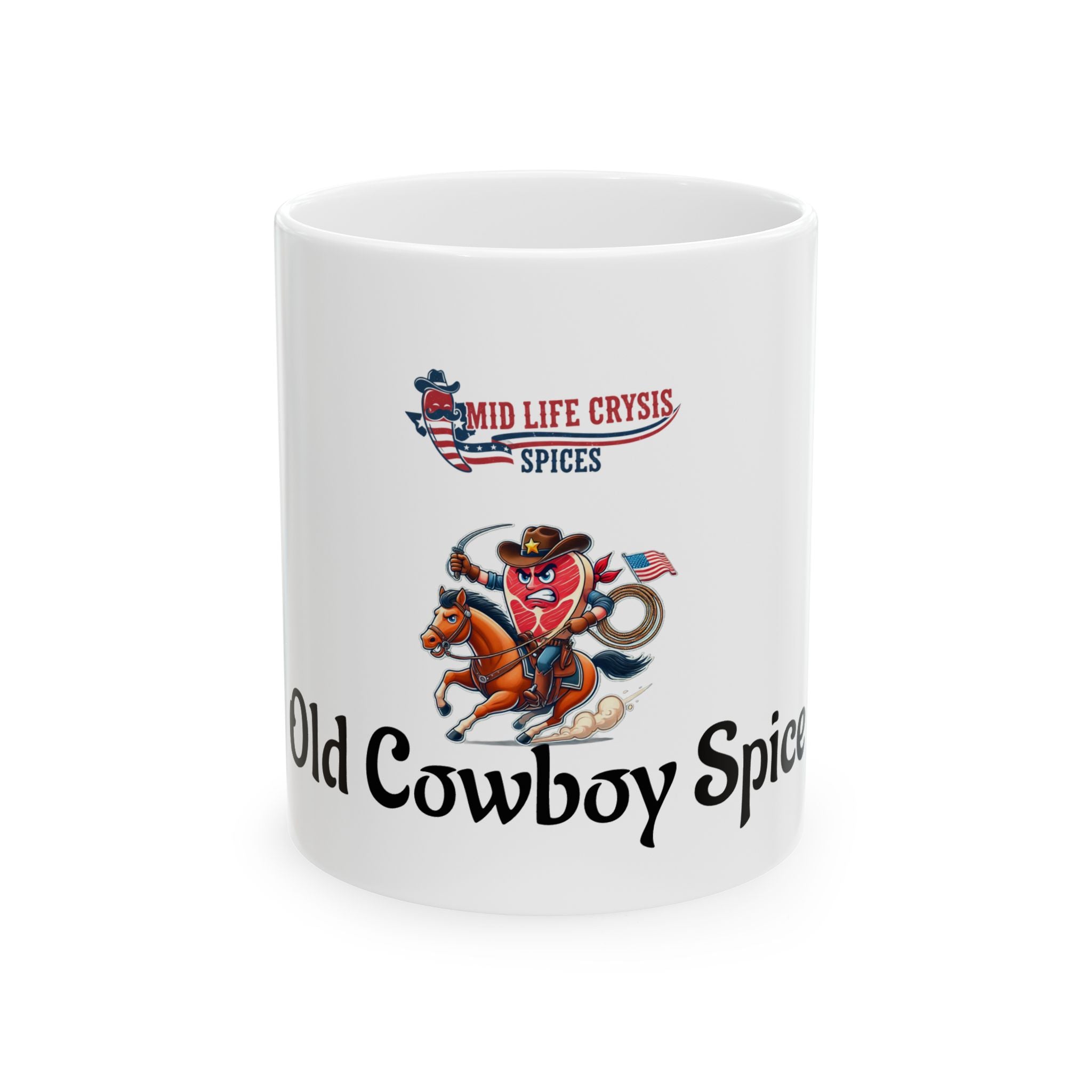 Old Cowboy Spice Ceramic Mug – “Old Cowboy Spice” Funny Mid Life Crisis Coffee Cup (11oz & 15oz)