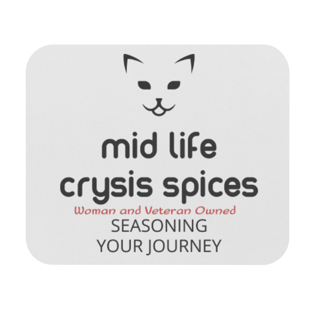 Mid Life Crysis Spices Mouse Pad — Woman & Veteran Owned, 'Seasoning Your Journey' Desk Mat