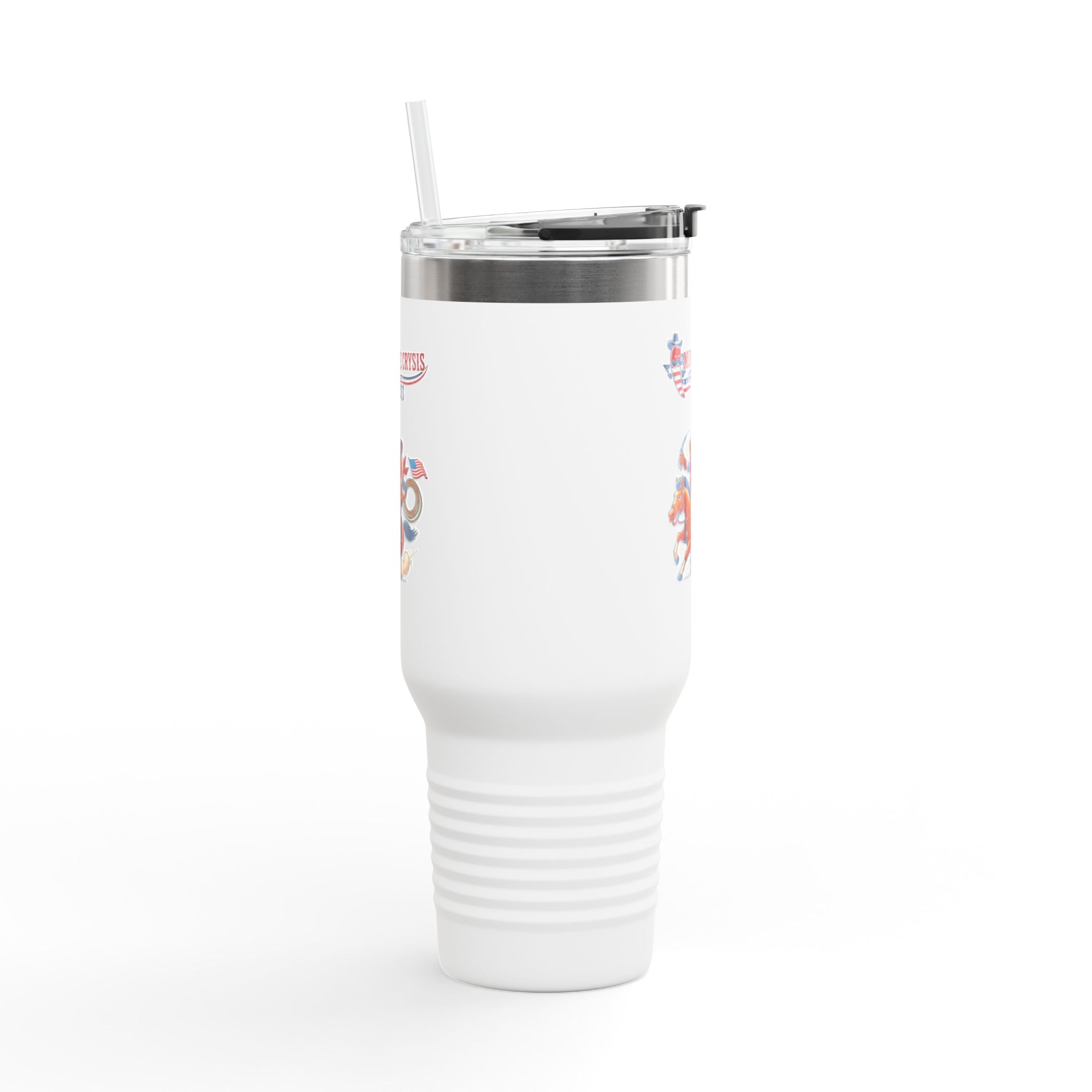 40oz Insulated Travel Mug – Texas Rodeo Skull Design | Mid Life Crisis Spices Western Tumbler