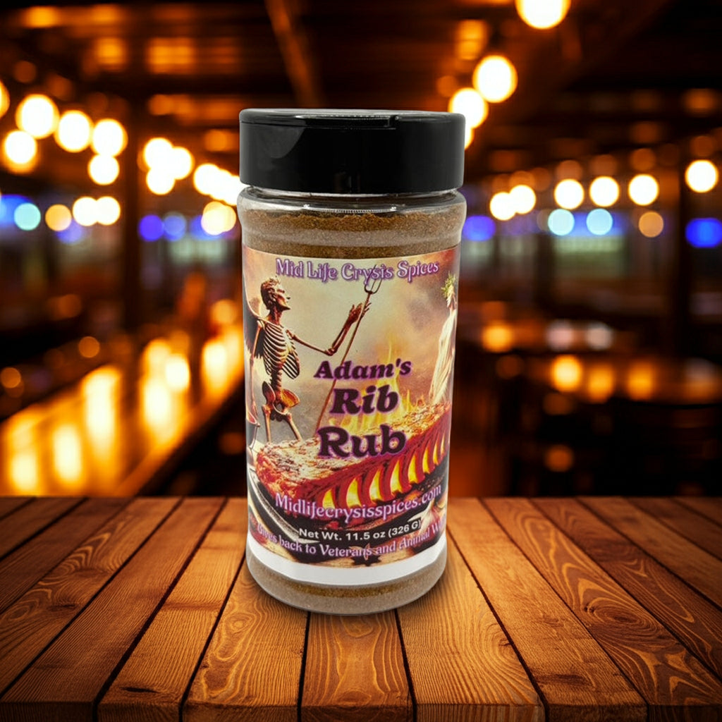 Adam's Rib Rub - BBQ Seasoning Blend for Ribs, Brisket & Pork 11.6 oz