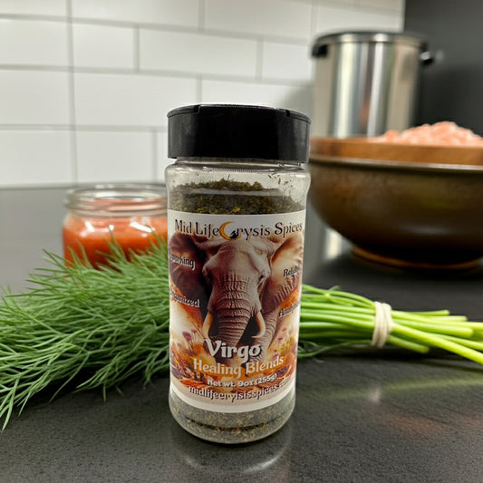 Virgo Healing Blend herbal dill seasoning by Mid Life Crysis Spices