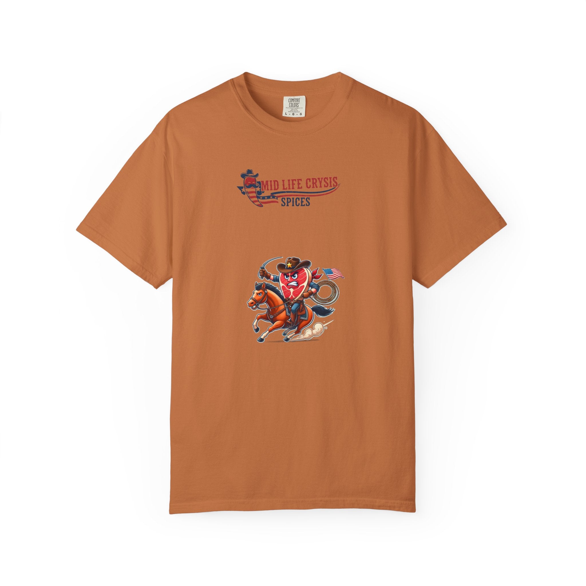 Mid Life Crysis Rodeo Tee – Retro Western Graphic Shirt | Texas-Inspired Comfort Colors Garment-Dyed Unisex Tee