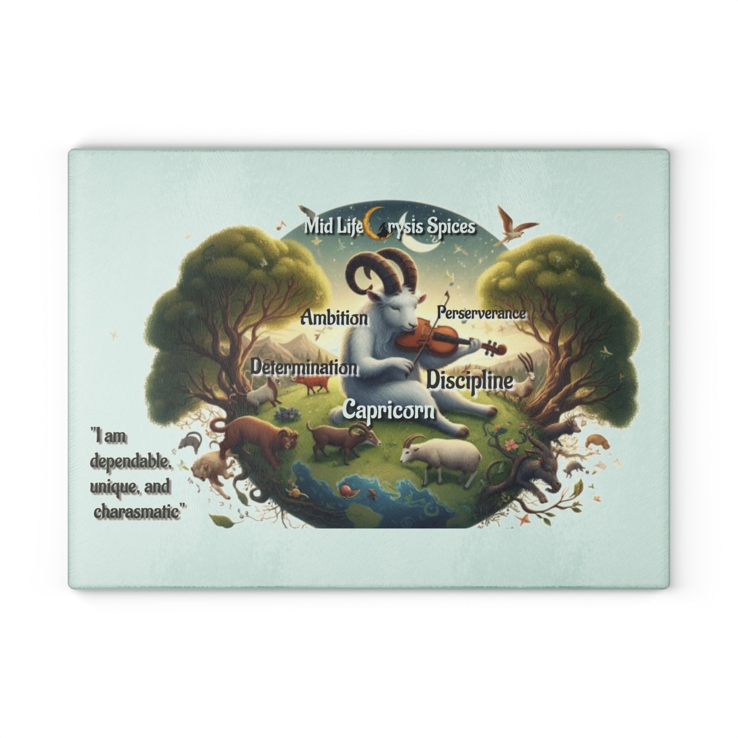 Capricorn Glass Cutting Board, Zodiac Gifts for Capricorn, Astrological Home Decor, Personalized Kitchenware, Unique Gifts for Chefs, [...]