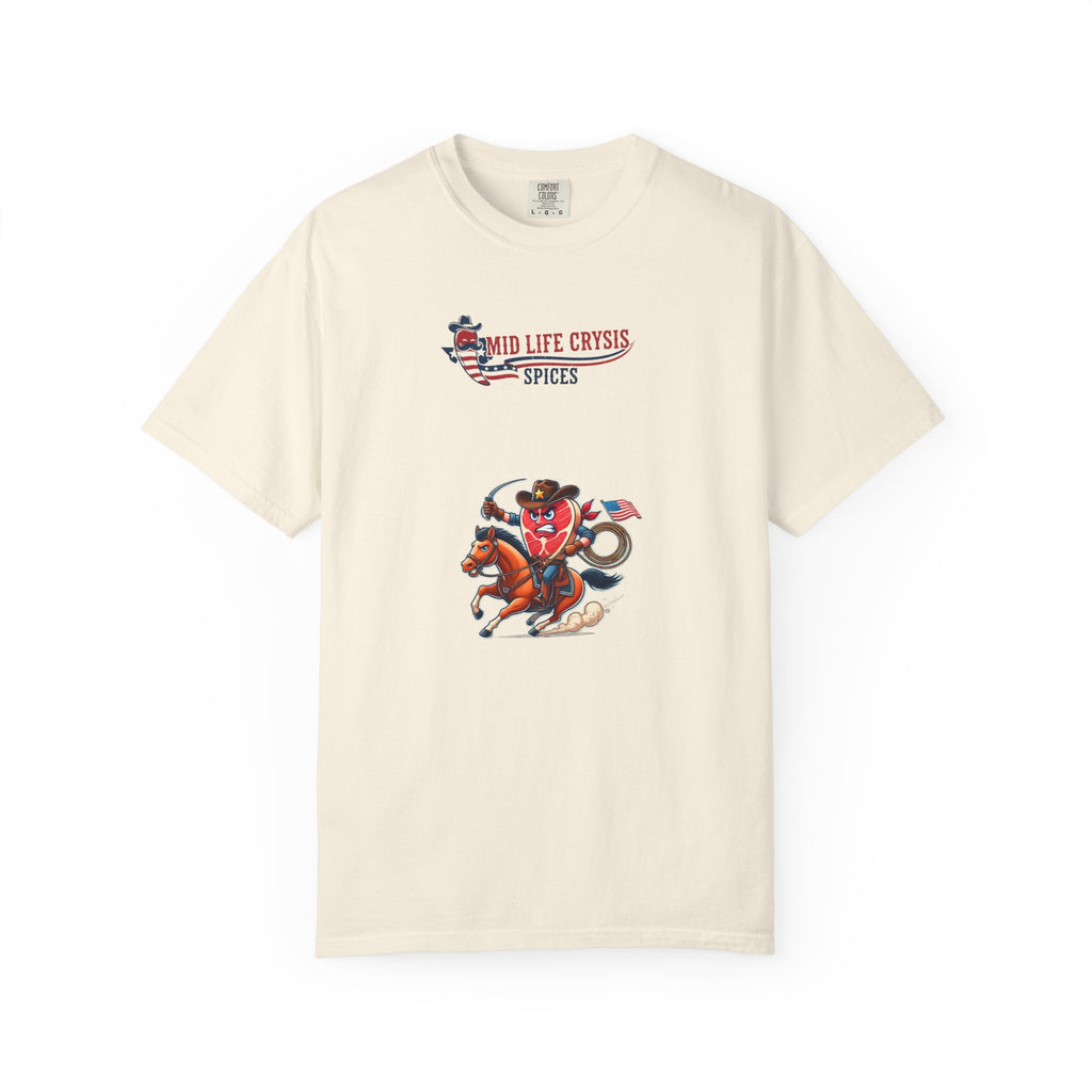 Mid Life Crysis Rodeo Tee – Retro Western Graphic Shirt | Texas-Inspired Comfort Colors Garment-Dyed Unisex Tee