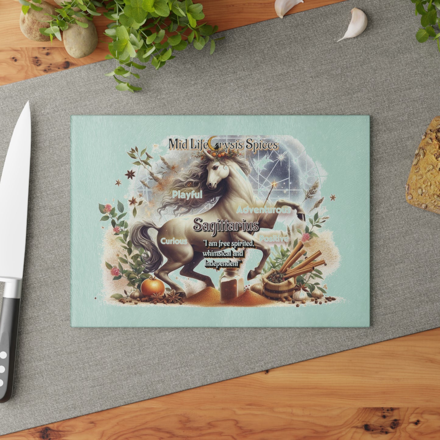 Sagittarius Whimsical Unicorn Glass Cutting Board - Playful Kitchen Decor, Gift for Unicorn Lovers, Fun Cooking Accessory, Unique Housewarming [...]