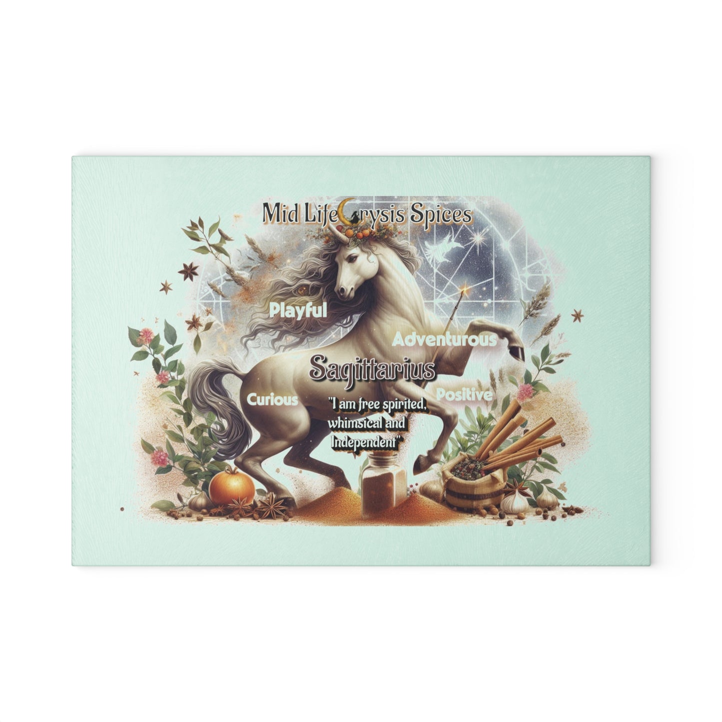 Sagittarius Whimsical Unicorn Glass Cutting Board - Playful Kitchen Decor, Gift for Unicorn Lovers, Fun Cooking Accessory, Unique Housewarming [...]