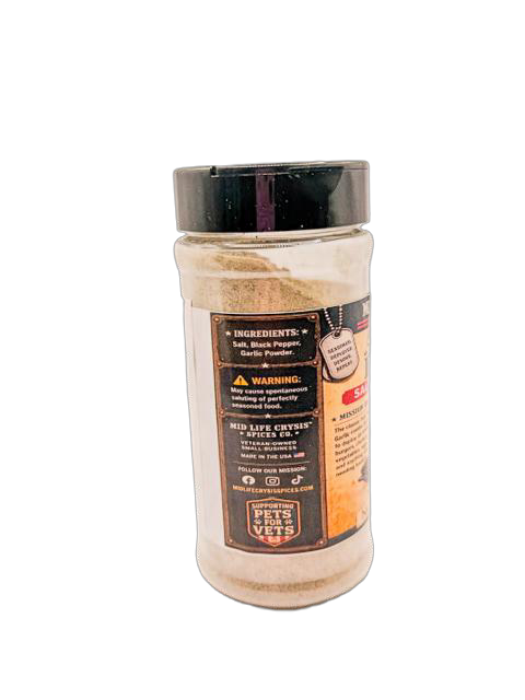 Army Spice Blend SPG Salt Pepper Garlic Mid Life Crysis Spices