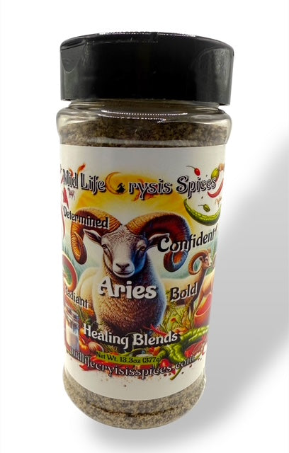 Aries Healing Blend bold spicy jalapeño seasoning by Mid Life Crysis Spices