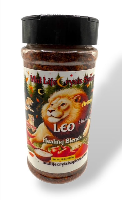 Leo Healing Blend bold smoky seasoning by Mid Life Crysis Spices