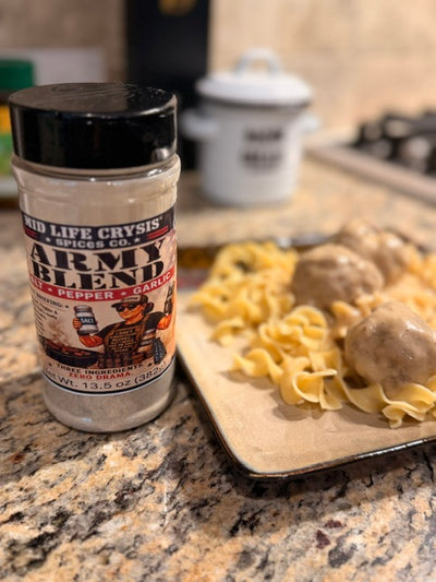 Army Spice Blend SPG Salt Pepper Garlic Mid Life Crysis Spices